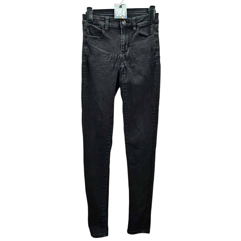 American Eagle Black Skinny Stretch Denim Jeans 0R Juniors Girls